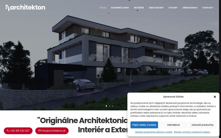 Snímek obrazovky architekton.sk