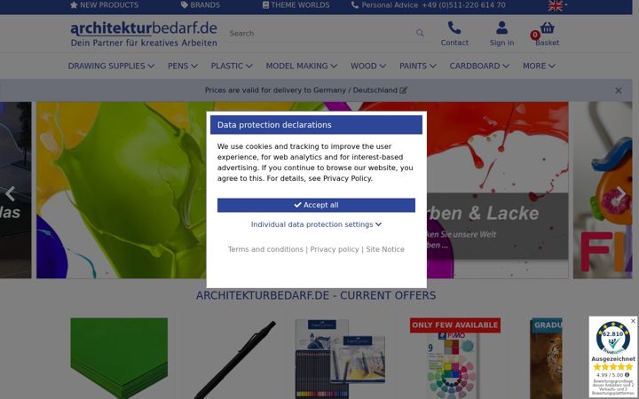 Screenshot of architekturbedarf.de