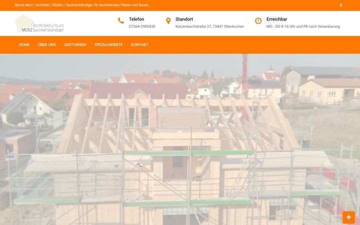 Captură de ecran a architekturbuero-merz.de