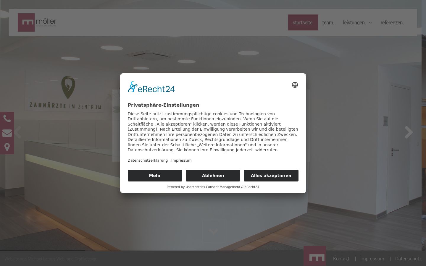 Captura de pantalla del banner de consentimiento mostrado antes de cualquier interacción