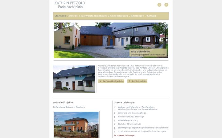 Captură de ecran a architekturbuero-petzold.de