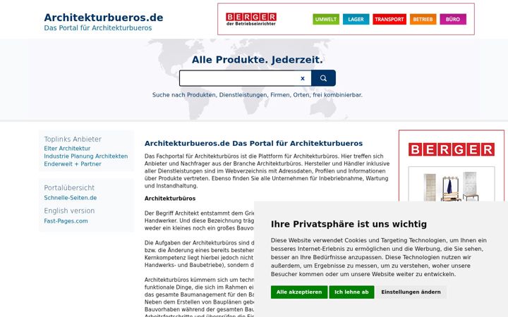 Screenshot ta' architekturbueros.de
