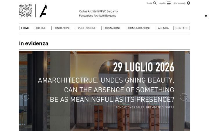 Captura de pantalla de architettibergamo.it