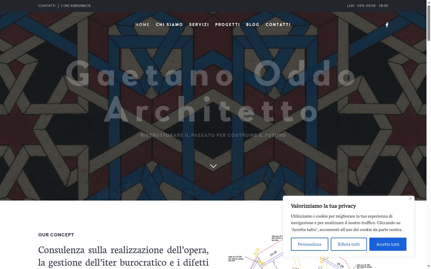Screenshot del banner di consenso mostrato prima di qualsiasi interazione