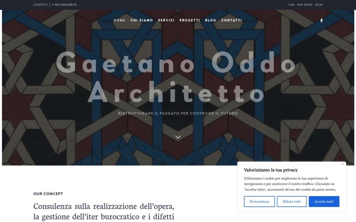 Skjámynd af architettooddopalermo.it