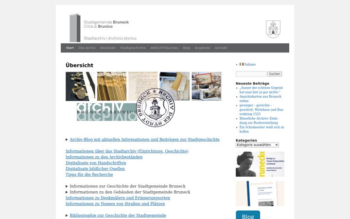 Screenshot of archiv-bruneck.it