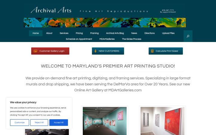 Screenshot του archivalarts.com