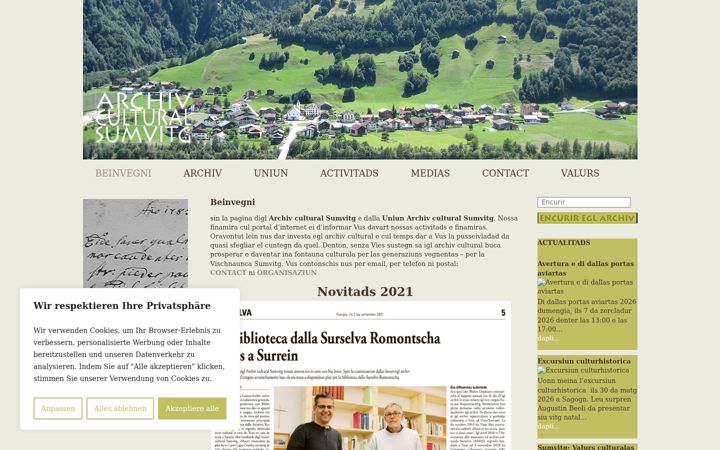 Screenshot of archivcultural-sumvitg.ch