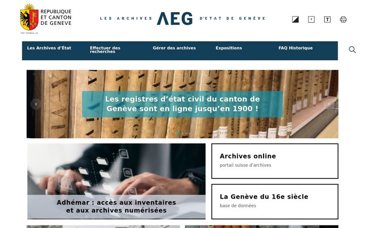 Screenshot of archives-etat-ge.ch
