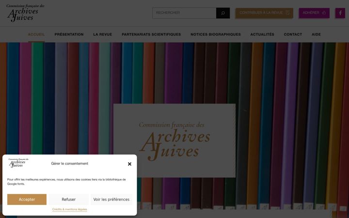 Screenshot of archives-juives.org