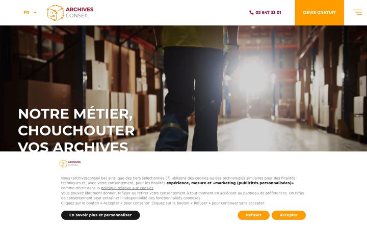 Captura de pantalla de archivesconseil.be