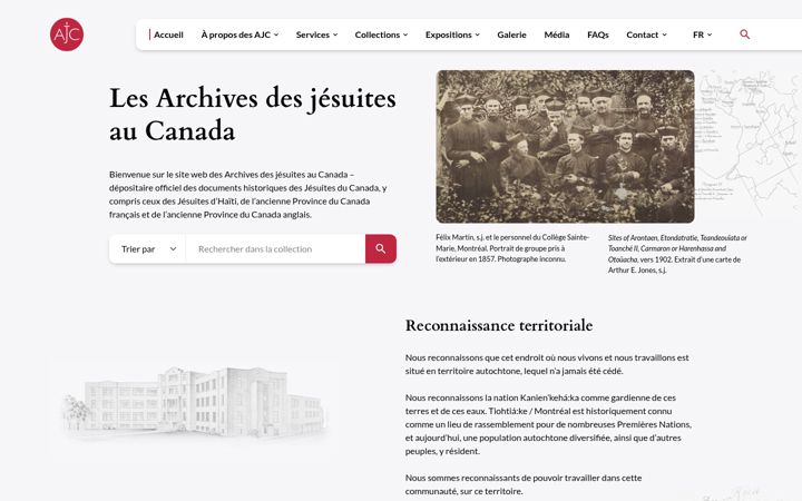 Captura de pantalla de archivesjesuites.ca