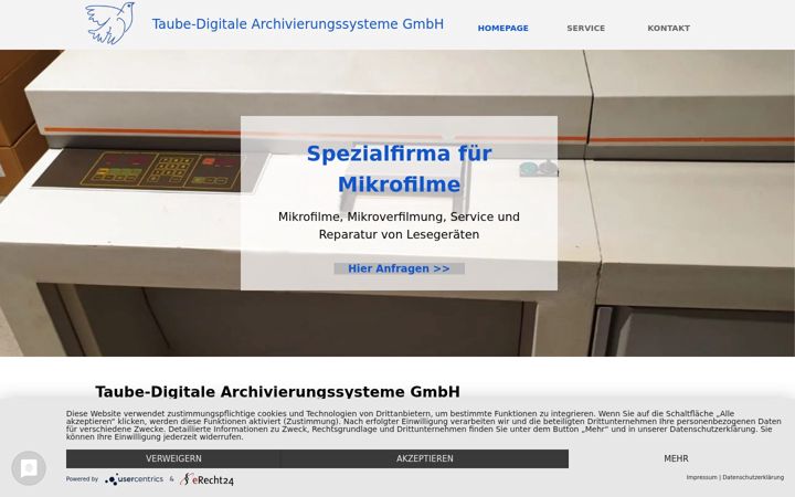 Ekrano kopija archivierung-mikrofilm.de
