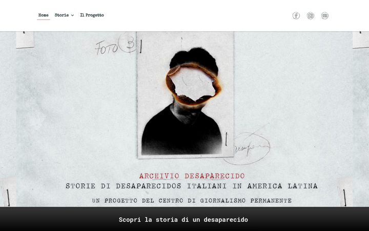 Screenshot του archiviodesaparecido.com