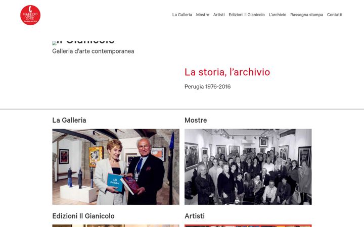 Ekraanipilt saidist archiviogalleriailgianicolo.it