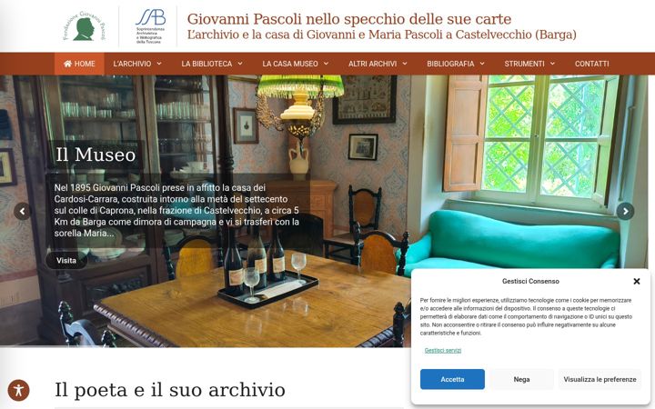 Ekraanipilt saidist archiviopascoli.it