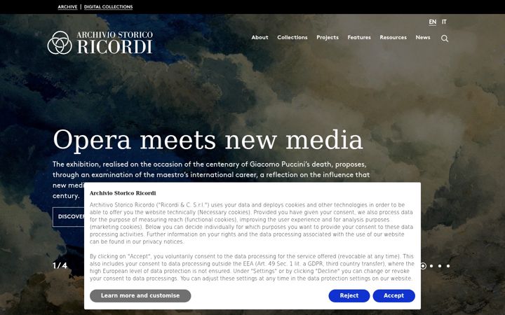 Screenshot του archivioricordi.com