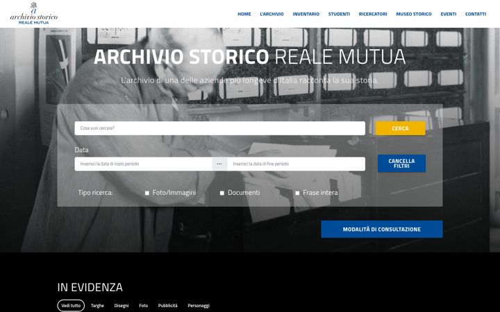 Screenshot of archiviostoricorealemutua.org