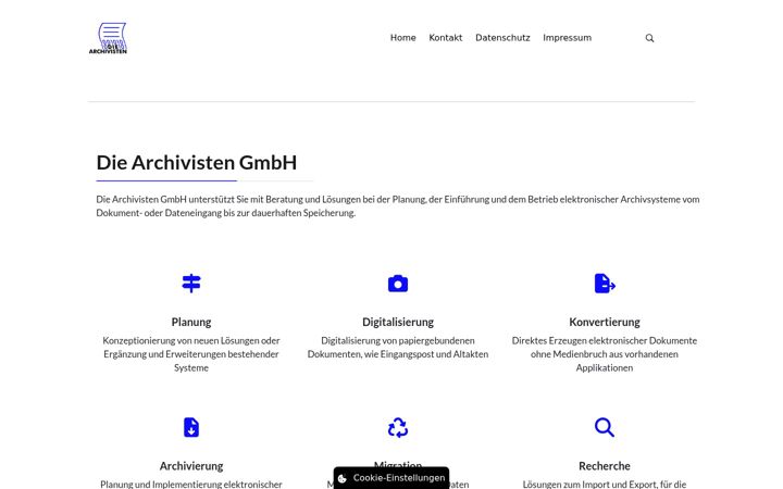 Screenshot of archivisten-gmbh.de
