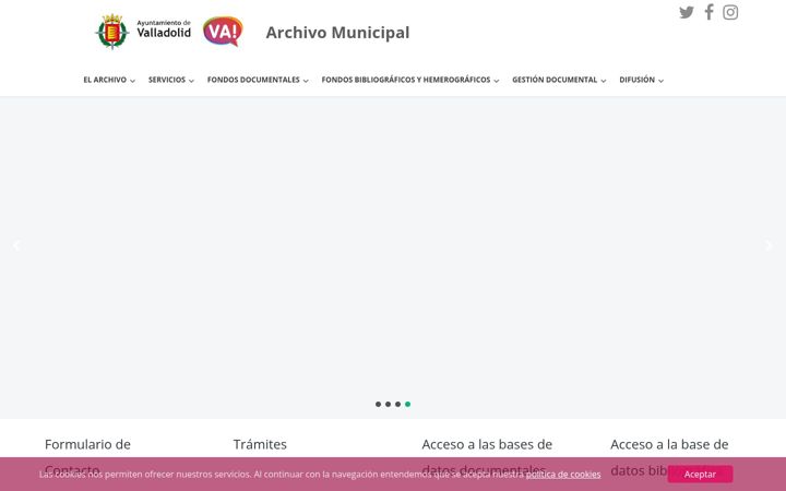 Screenshot of archivomunicipalvalladolid.es
