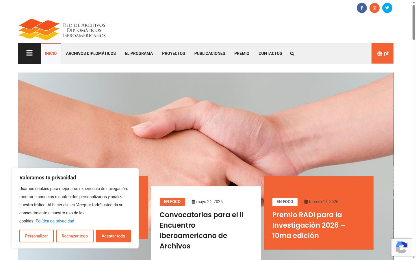 Screenshot del banner di consenso mostrato prima di qualsiasi interazione