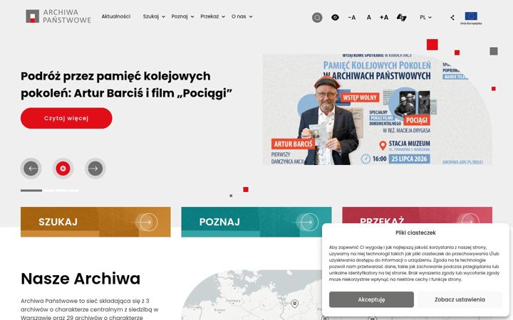 Screenshot of archiwa.gov.pl