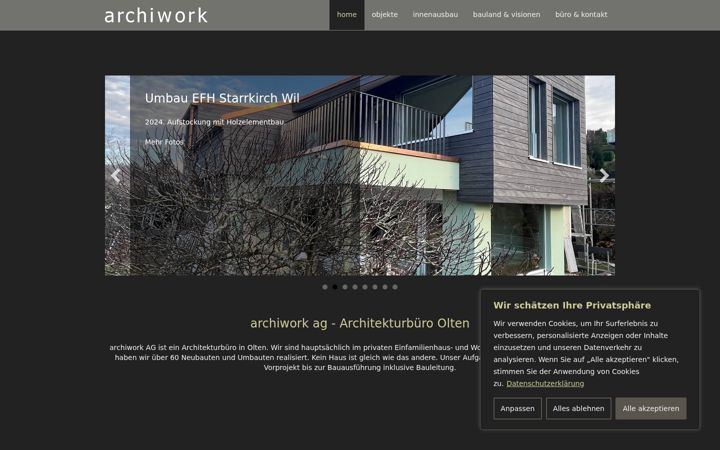 Captură de ecran a archiwork.ch