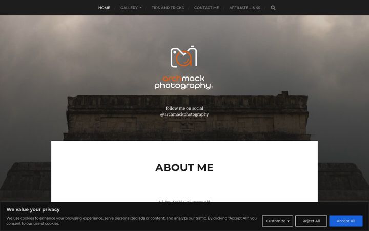 Screenshot of archmackphotography.uk