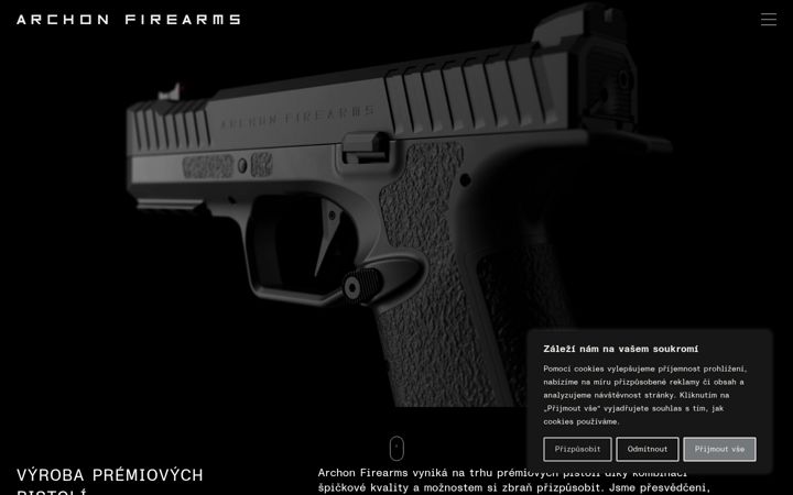 Snimka zaslona za archonfirearms.cz