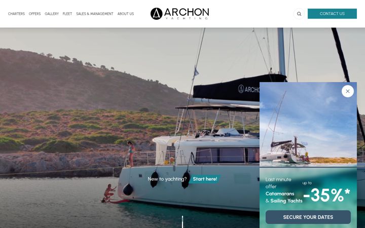 Screenshot of archonyachting.com