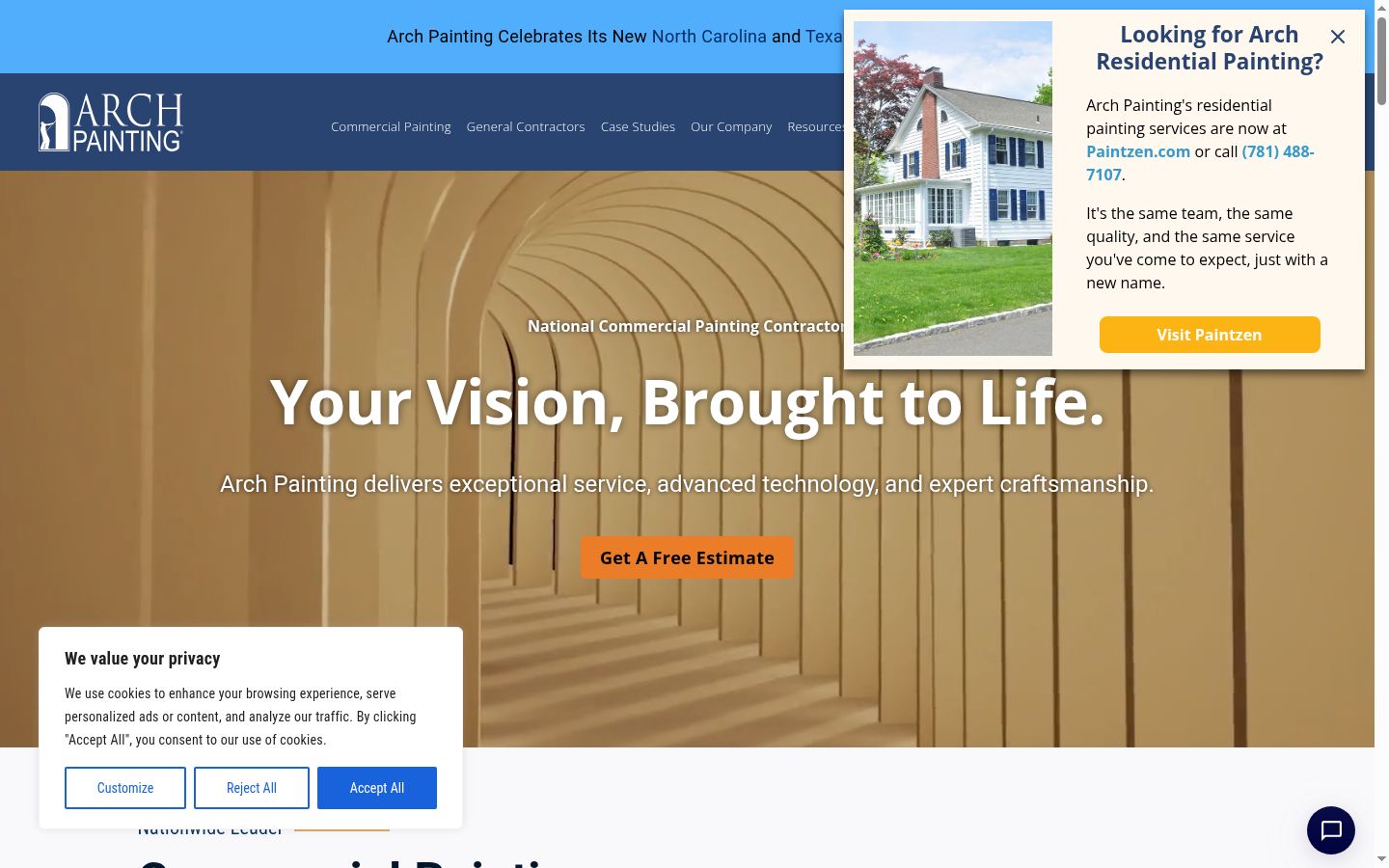 Screenshot of the consent banner shown before any interaction