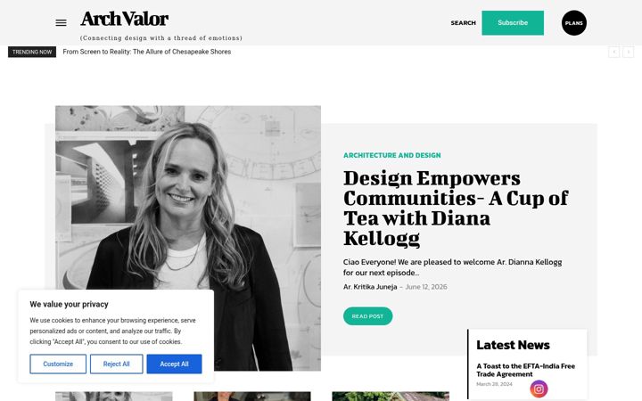 Kuvakaappaus sivustosta archvalor.com