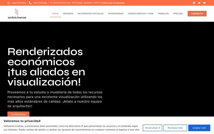 Screenshot van archviz-lowcost.es