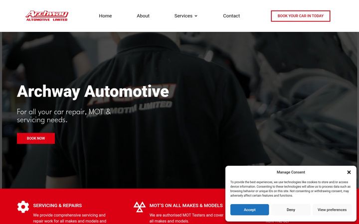 Screenshot of archwayautos.co.uk