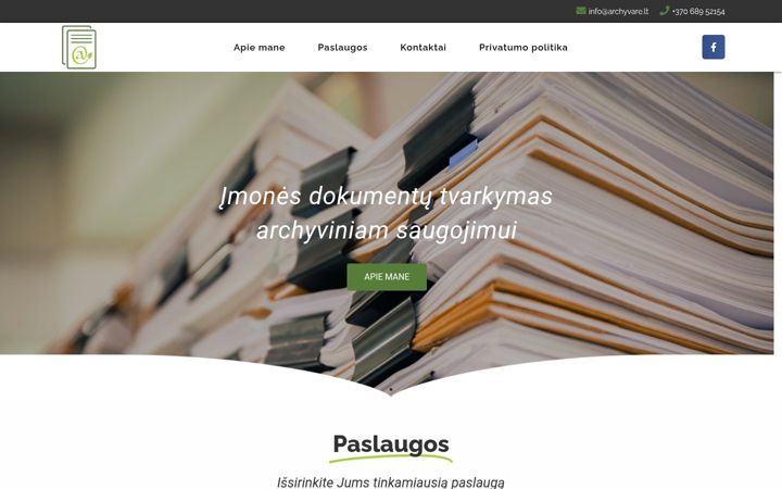 Screenshot of archyvare.lt
