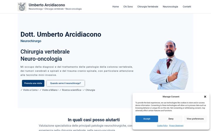 Screenshot of arcidiacono-neurochirurgo.it