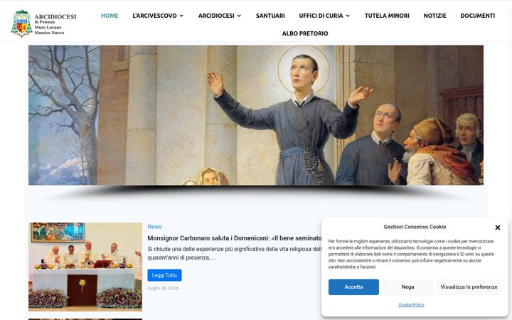 Ekrano kopija arcidiocesipotenza.it