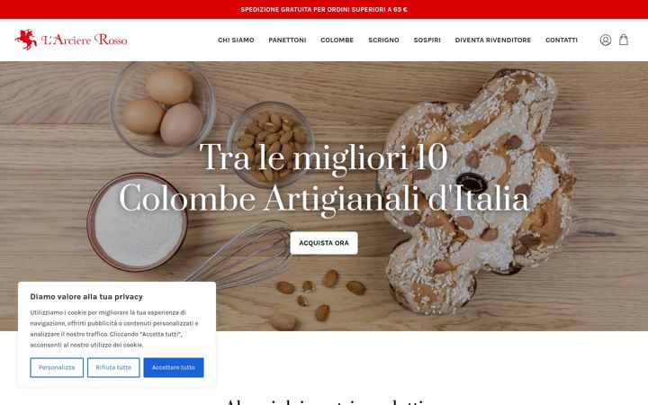 Screenshot of arciererosso.com