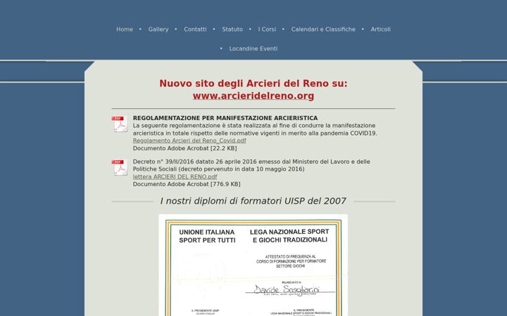 Screenshot of arcieridelreno.com