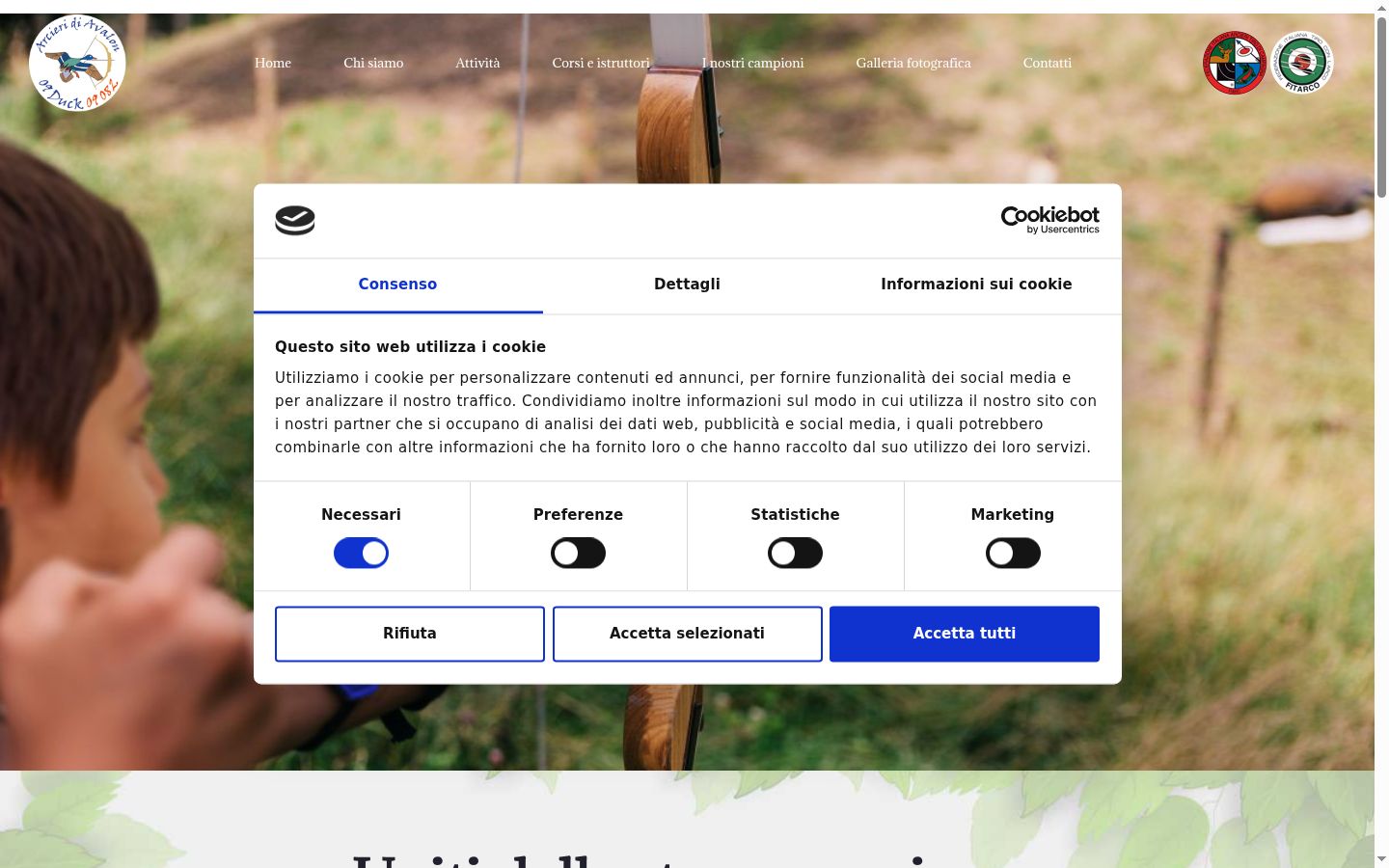 Posnetek zaslona pasice za privolitev, prikazane pred kakršno koli interakcijo