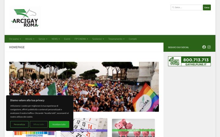 Ekrano kopija arcigayroma.it