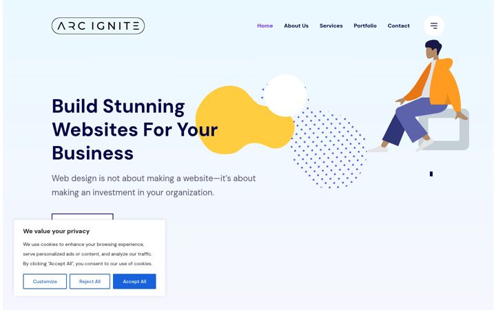 Screenshot von arcignite.com
