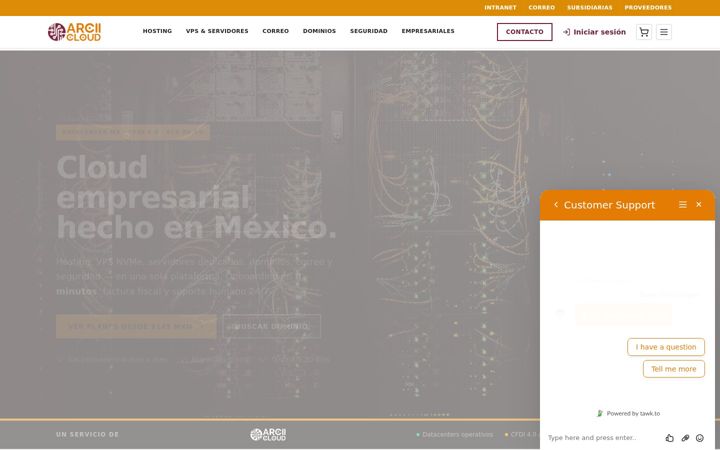 Screenshot of arciicloud.com