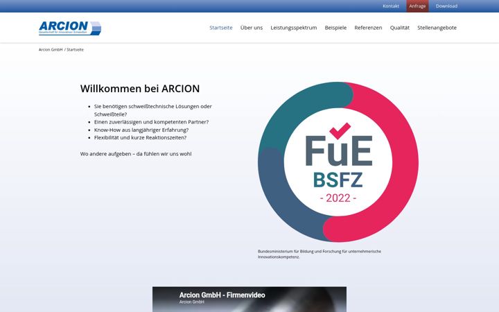Screenshot of arcion.de