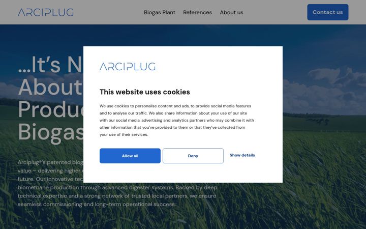 Screenshot of arciplug.com