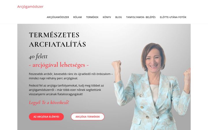 Ekrano kopija arcjogamodszer.hu