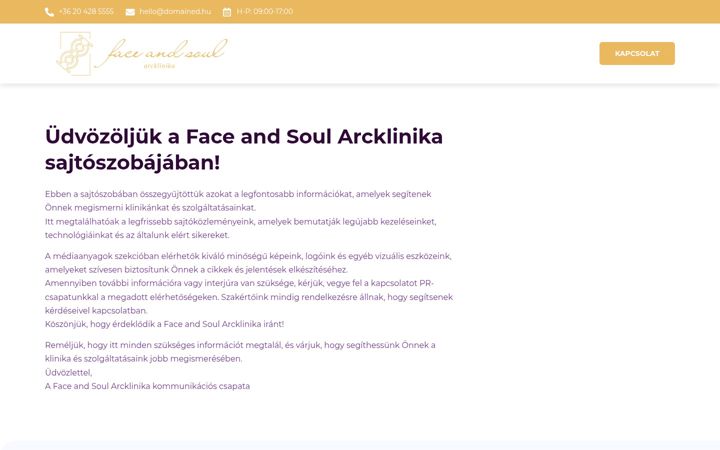Képernyőkép: arcklinikak.hu