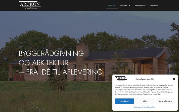 Screenshot of arckon.dk