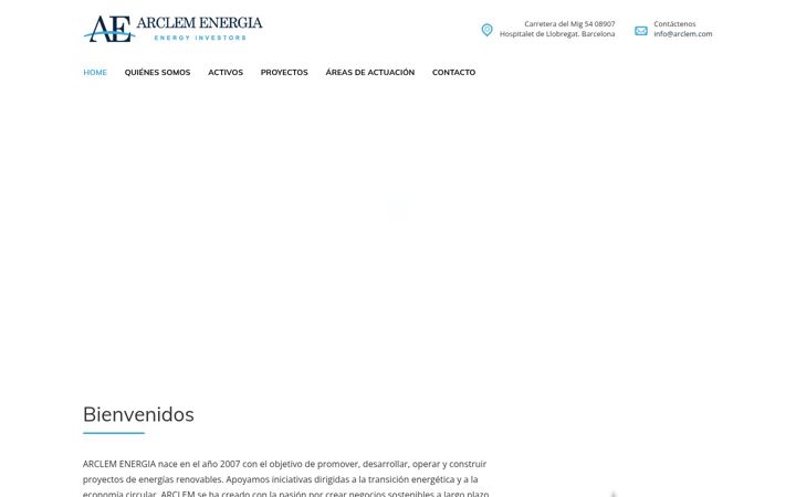 Screenshot van arclemenergia.com