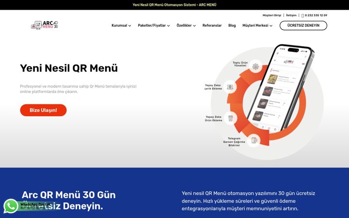 Screenshot of arcmenu.com